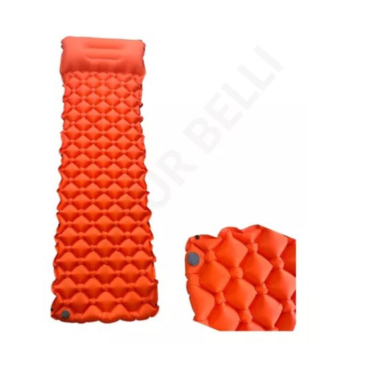 GENERICO - Colchoneta Inflable Portáti Acoplable Ligera Camping Naranja