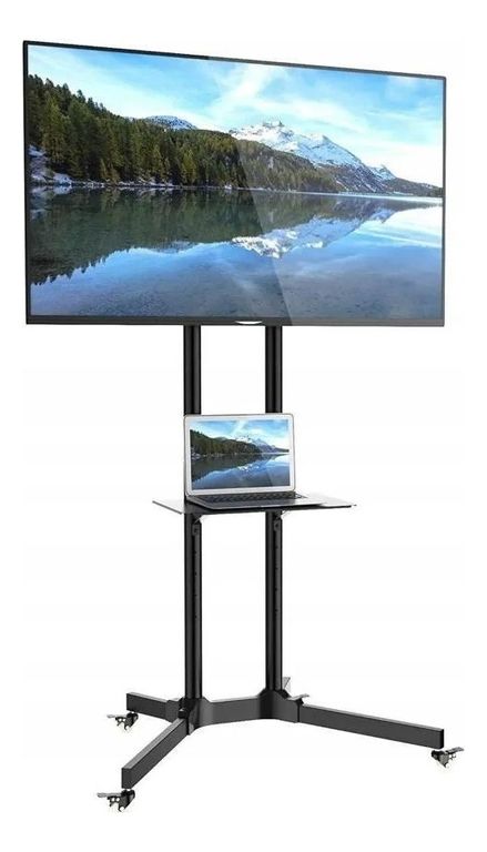 GENERICO Rack Soporte Con Ruedas Stand De Tv Móvil 32 A 70 Color Negro