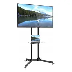 GENERICO - Rack Soporte Con Ruedas Stand De Tv Móvil 32 A 70 Color Negro
