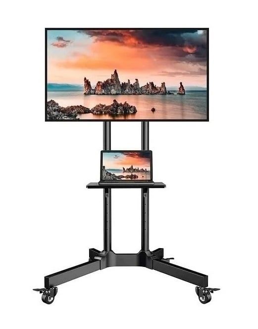 GENERICO Rack Soporte Con Ruedas Stand De Tv Móvil 32 A 70 Color Negro