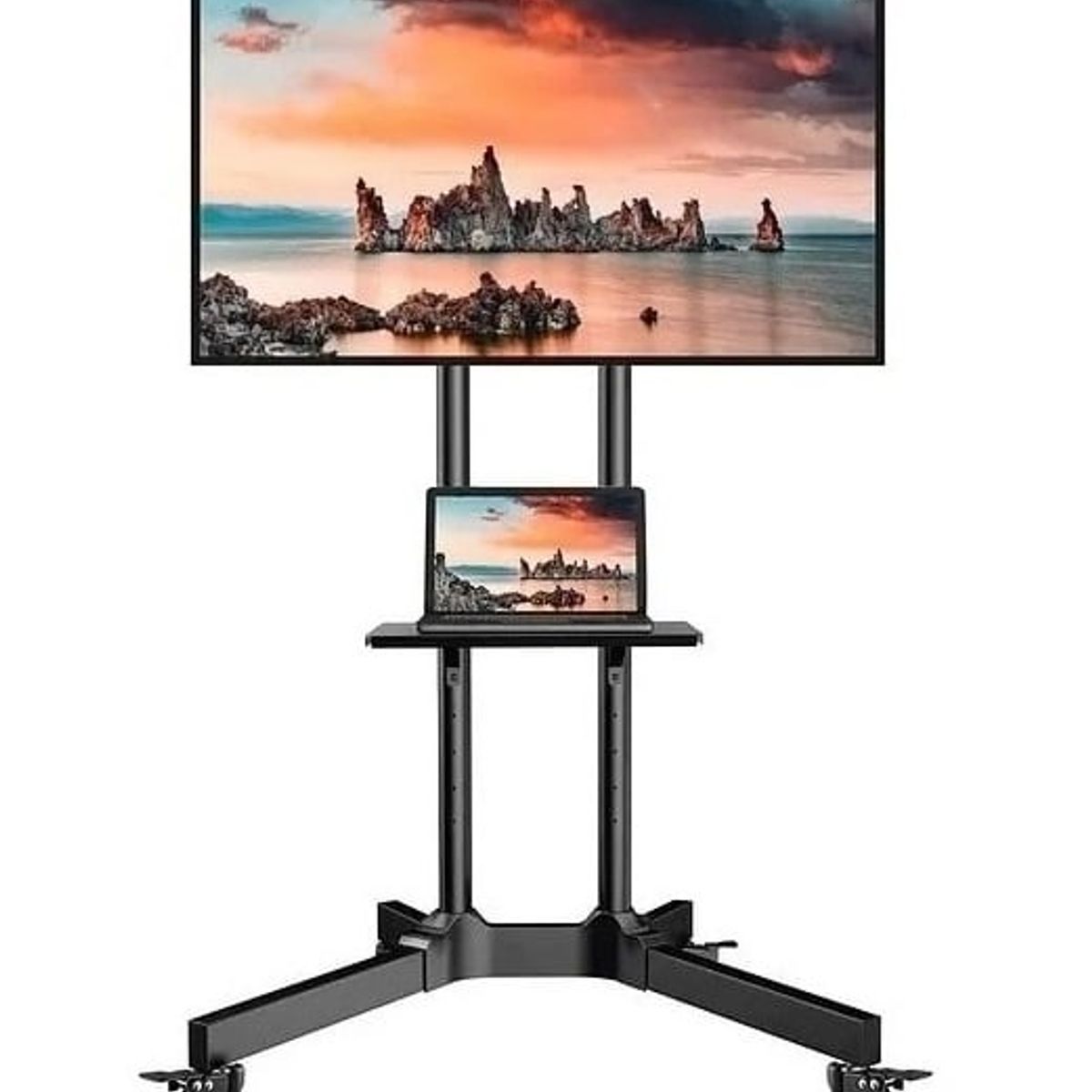 GENERICO - Rack Soporte Con Ruedas Stand De Tv Móvil 32 A 70 Color Negro