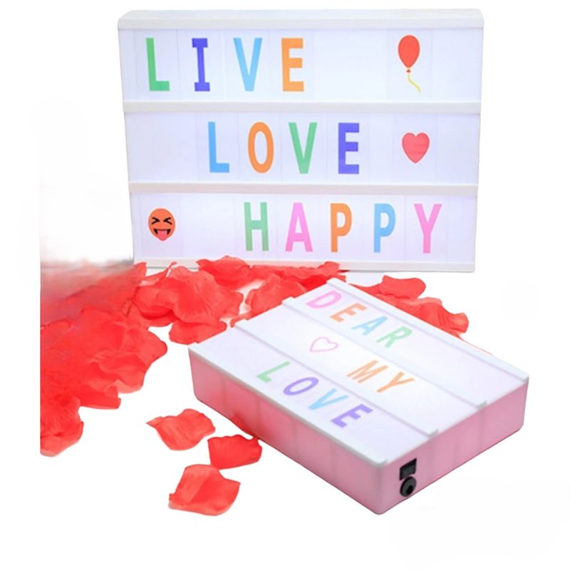 GENERICO - Caja de Luz Led para Mensajes Letras Números y Símbolos - Multicolor