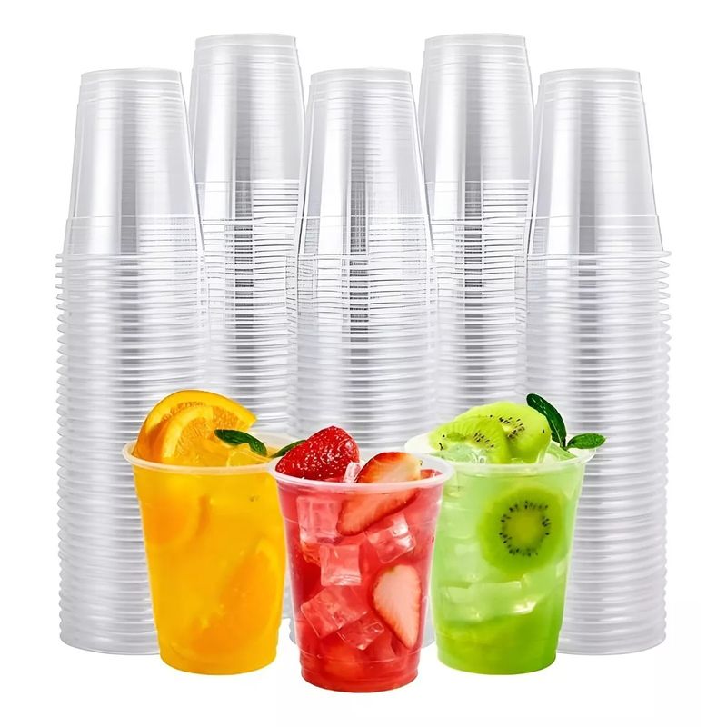 GENERICO - 200 Vasos Plasticos Desechables Vasos Para Bebidas 13oz 400ml