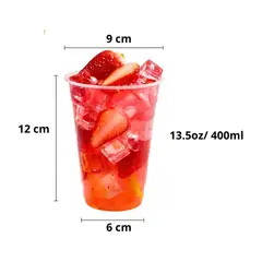 GENERICO - 200 Vaso Desechable Plastico Vaso 13oz Vasos Plasticos 400ml Desechables Vasos Para Bebidas Plástico