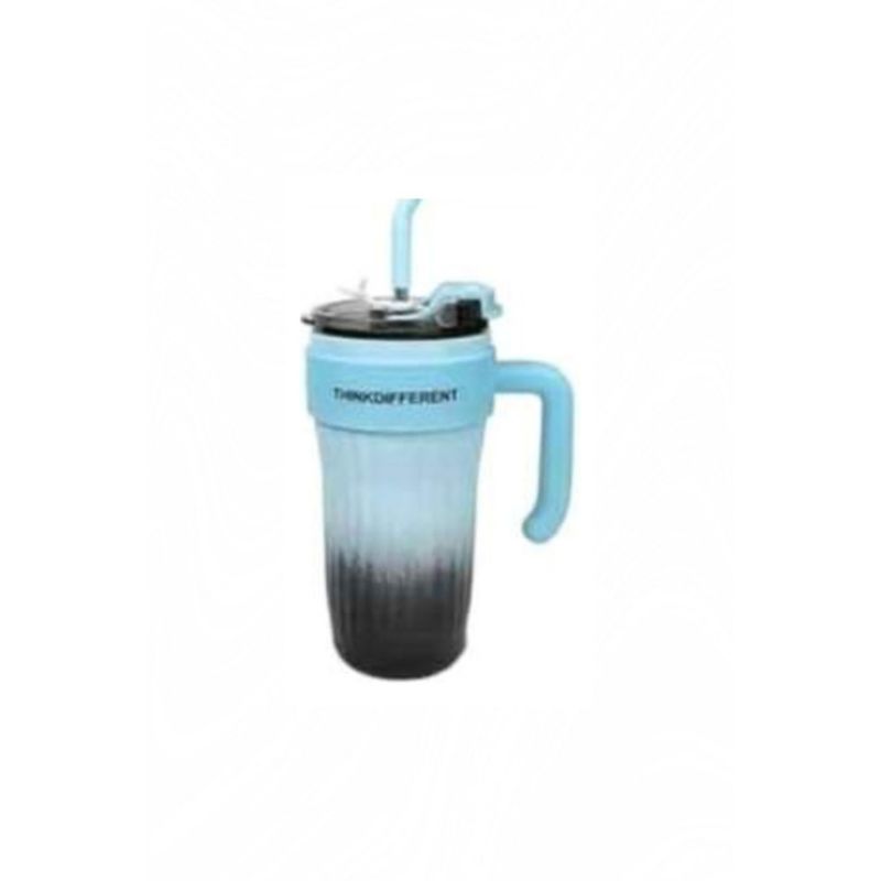 GENERICO - Vaso Termo Para Agua Café 860 Ml Con Manilla Y Bombilla, Celeste
