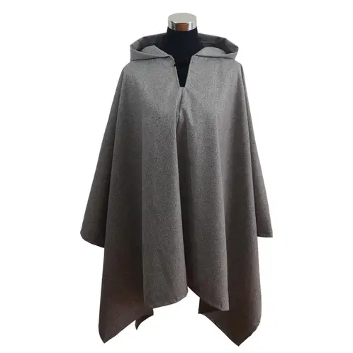 BELLAVISTA OVEJA TOME - Poncho Unisex Capucha - Largo - Gris Oscuro - Gris Oscuro