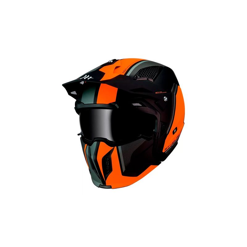 GENERICO - Casco De Moto Mt Helmets Streetfighter Sv Twin C4 Naranjo