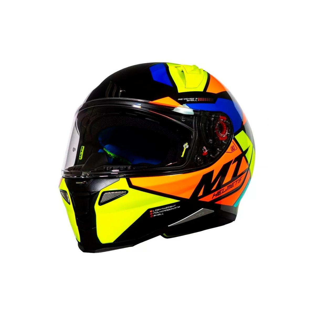 GENERICO - Casco De Moto Mt Helmets Revenge 2 Scalpel C3 Amarillo Fluo