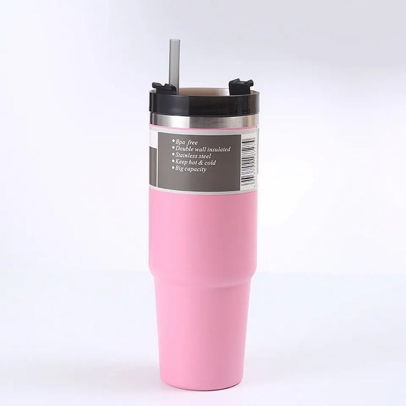 GENERICO - Vaso Termo MUG para bebida fría y caliente 890ML  Rosa