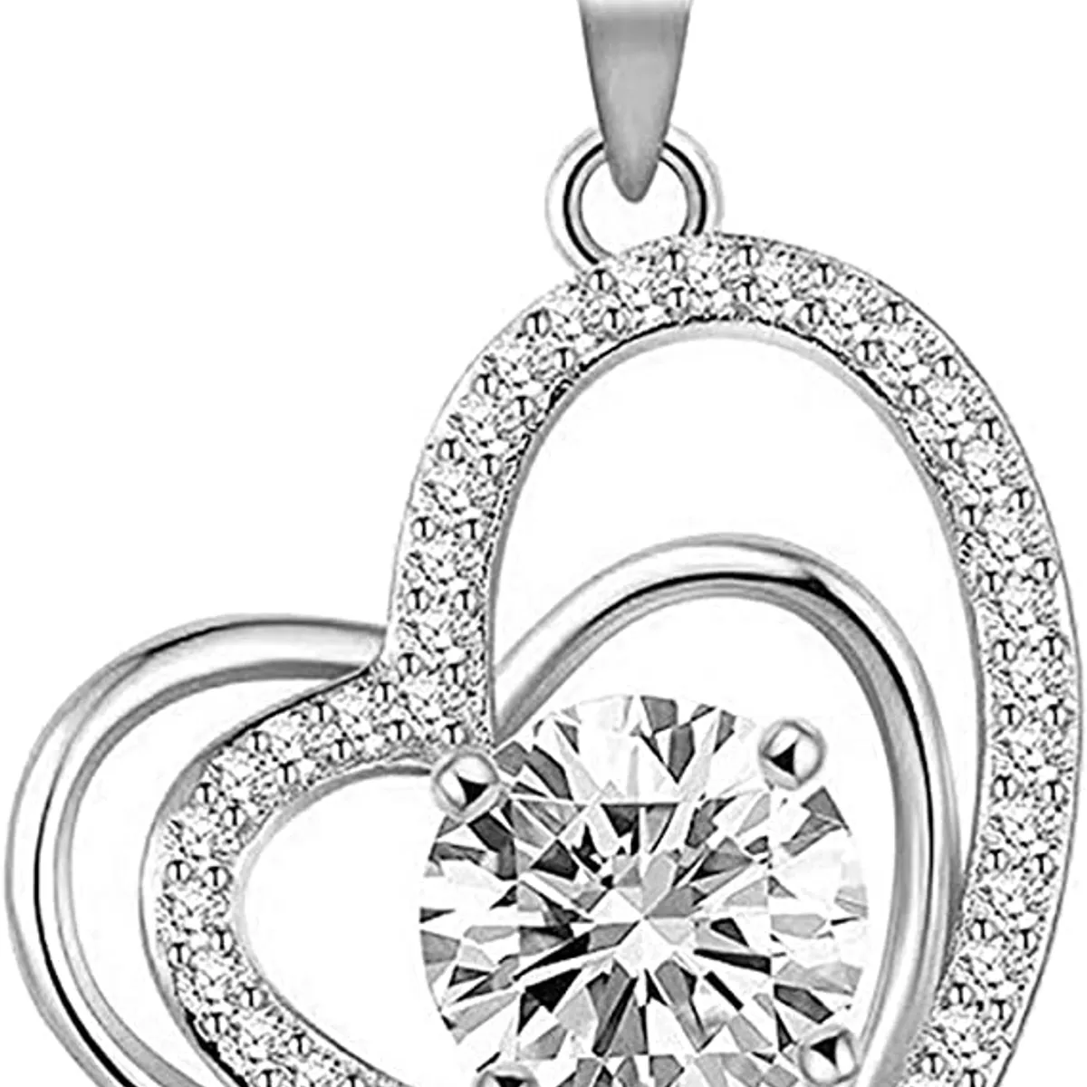 LUXURYJOYAS - Collar Y Dije Mujer Oro Blanco 18kt Cristales Baño