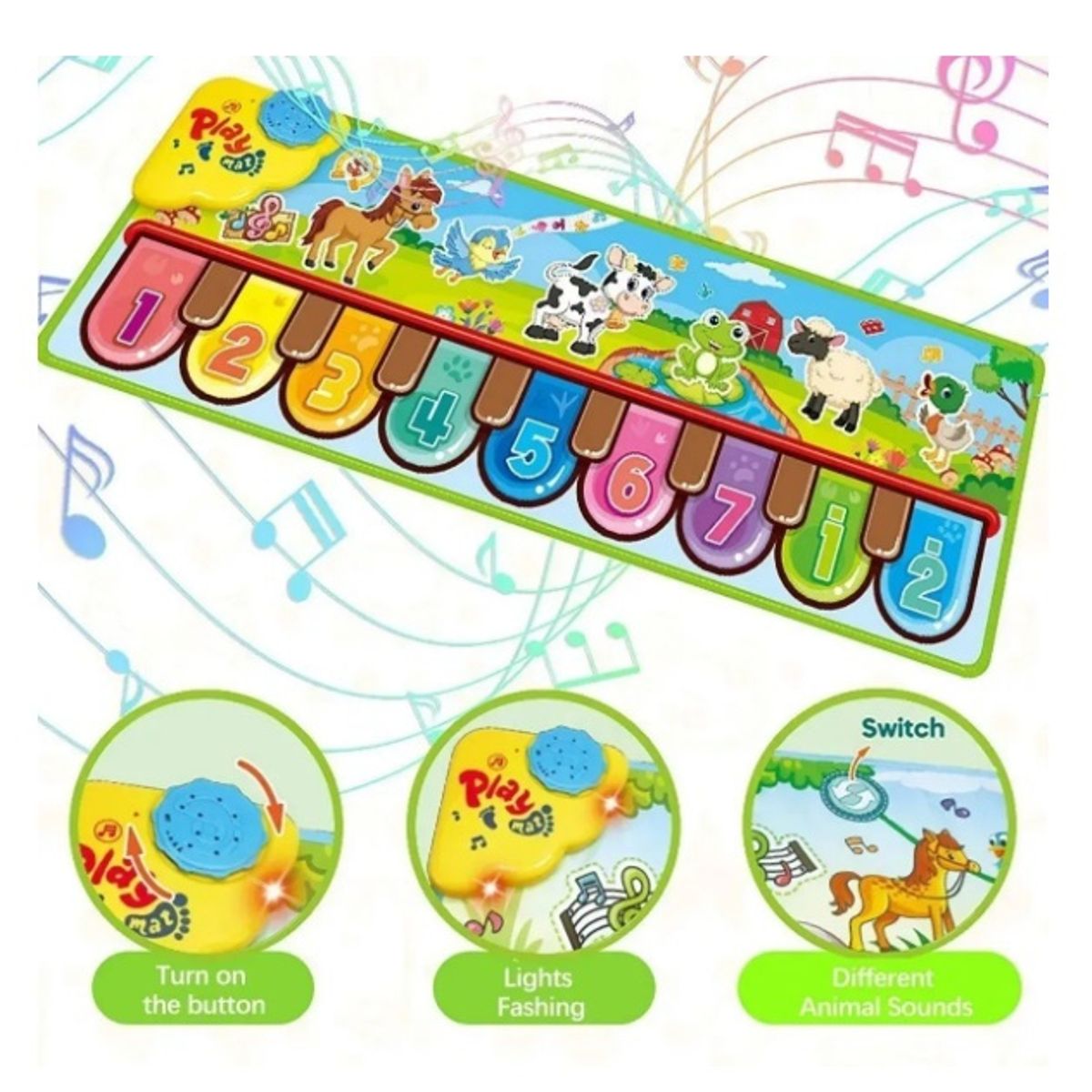 GENERICO - Alfombra Baile Alfombra Musical Animal Piano Para Niños