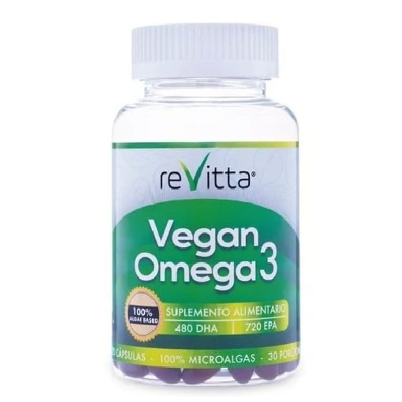REVITTA WELLNESS - Omega 3 Vegan 1 Frasco 120 Cápsulas. Revitta