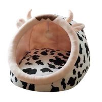 Cama Iglú Para Gatos Suaves y Cómodas Diseño Vaca M