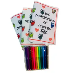 GENERICO - LIBRO DE LAS EMOCIONES PINTABLE Y LAVABLE INCLUYE LAPICES