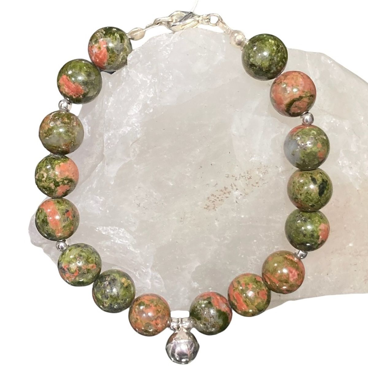TAETHAI - Pulsera de plata 925 con piedra Unakita