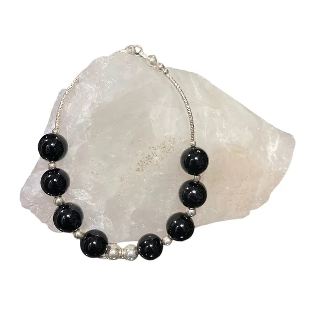 TAETHAI - Pulsera de plata 925 con piedra Ónix