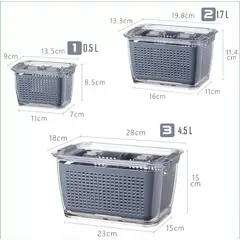 GENERICO - Organizador Refrigerador Cocina Set De 3 Contenedores Tapa