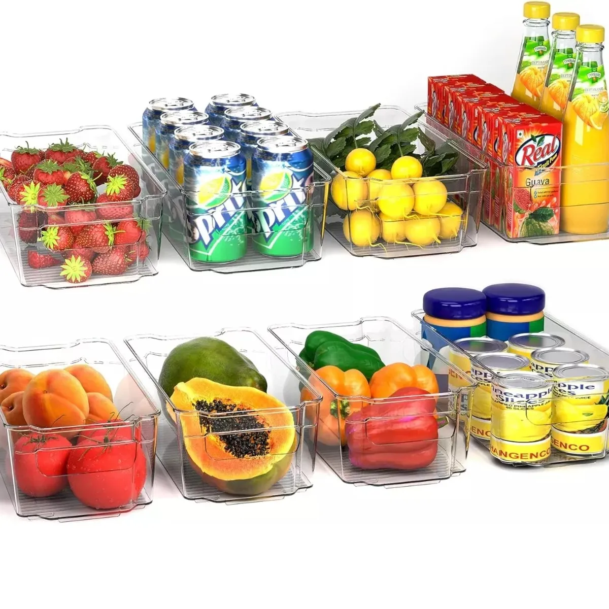 GENERICO - Organizador Refrigerador Cocina Set 8 Contenedores Orden