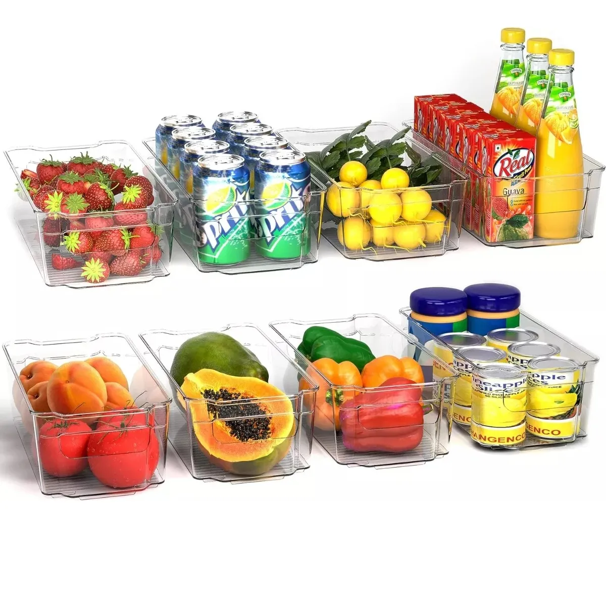 GENERICO - Organizador Refrigerador Cocina Set 8 Contenedores Orden