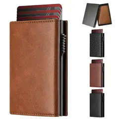 LUKOVEE - Billetera De Cuero Duradero Con Protección Rfid Para Hombre