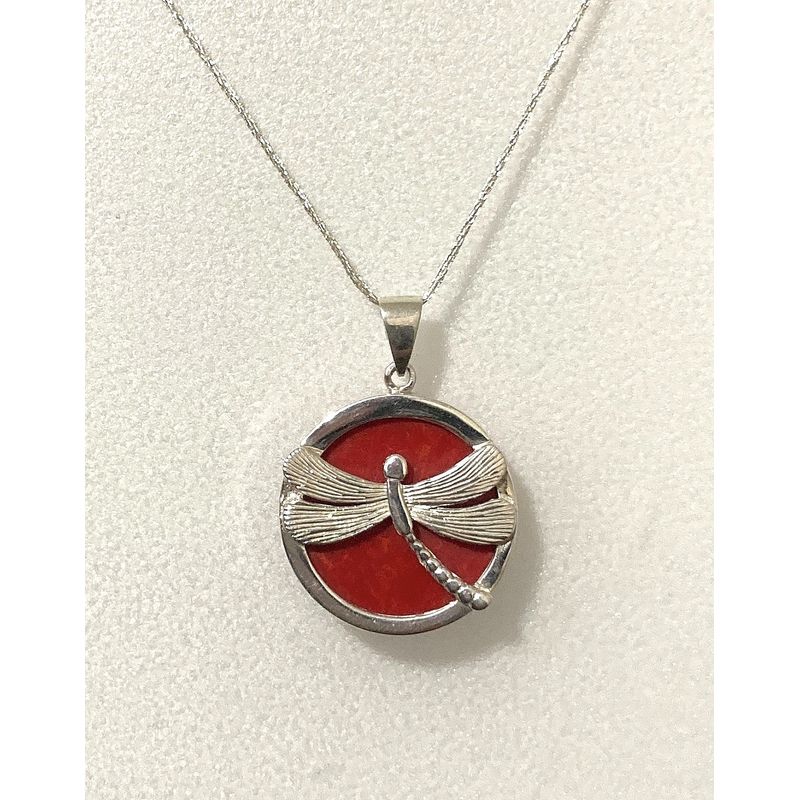 TAETHAI - Colgante de plata 925 y Coral Rojo