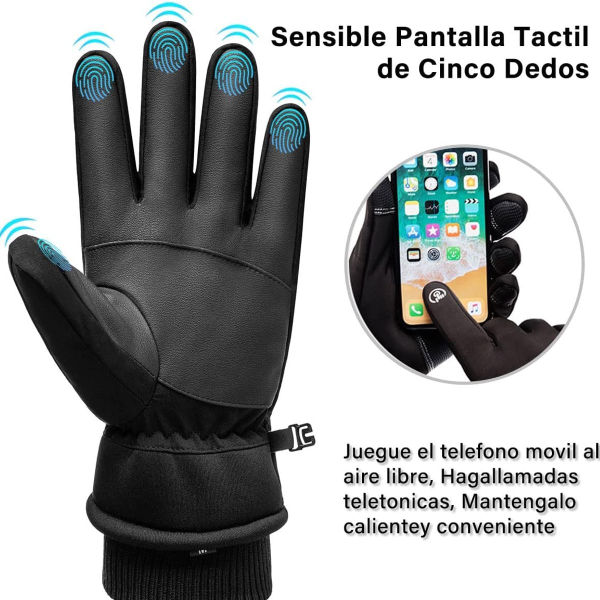LUKOVEE - Guantes Térmicos Ciclismo De Impermeables Pantalla Táctil