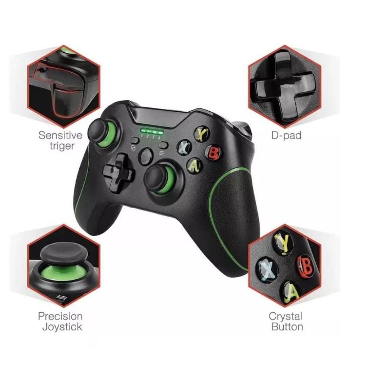 GENERICO - Joystick Mando Control X-box 360 Pc Inalambrico Gamers Negro