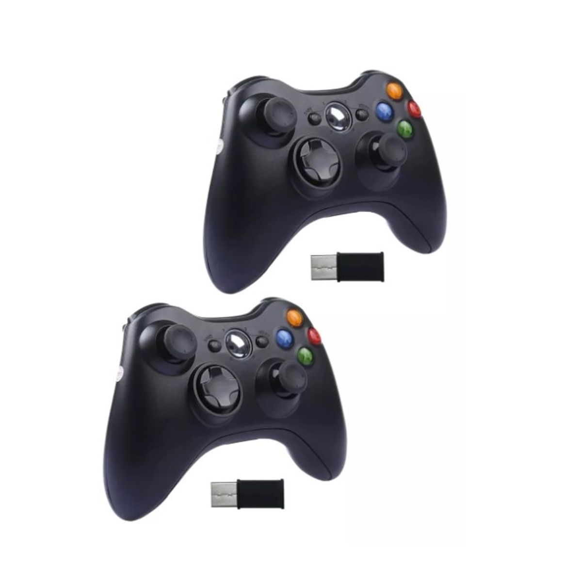 GENERICO - Pack X2 Control Mando Para Xbox 360 Pc Joystick Inalámbrico Negro