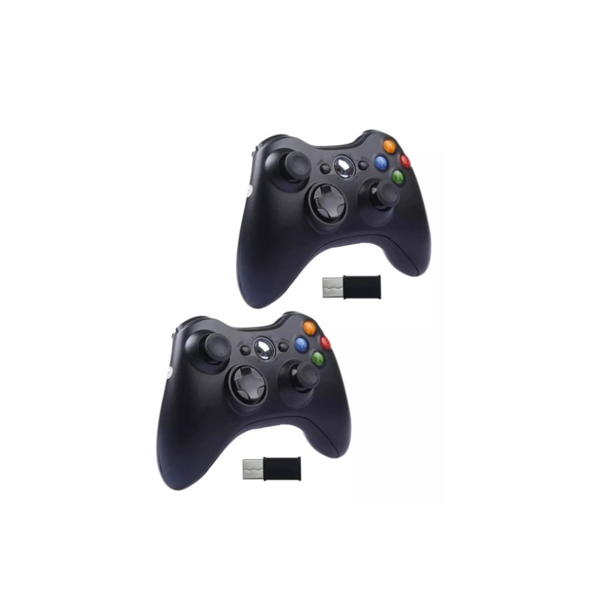 GENERICO - Pack X2 Control Mando Para Xbox 360 Pc Joystick Inalámbrico Negro
