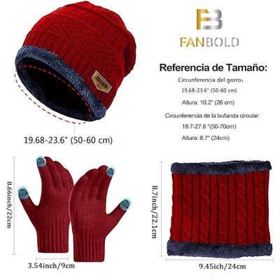 Imagen 2 del producto Conjunto Gorro Cálido Bufanda Y Guantes Unisex 3 Piezas