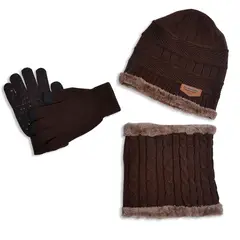 LUKOVEE - Conjunto Gorro Cálido Bufanda Y Guantes Unisex 3 Piezas