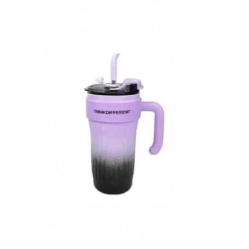 GENERICO - Vaso Termo Para Agua Café 860 Ml Con Manilla Y Bombilla,Rosa