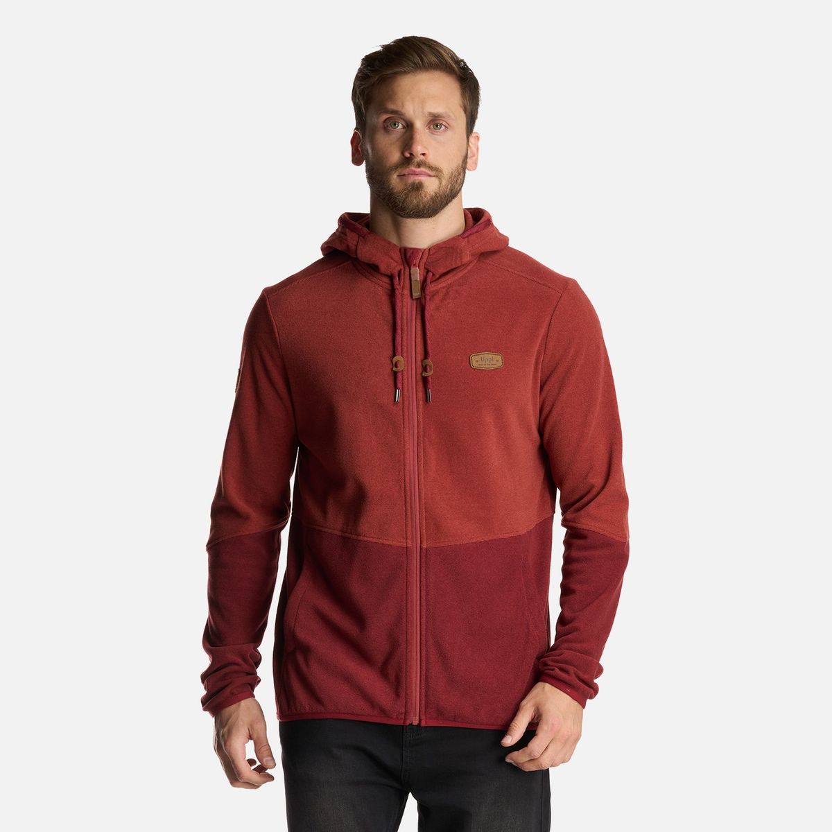 LIPPI - Poleron Hombre Stripes Nano-F Full Zip Hoody Burdeo Lippi