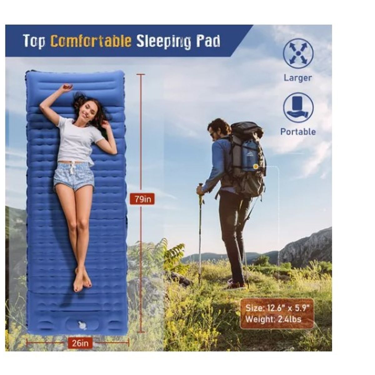 GENERICO - Colchón Para Dormir Azul