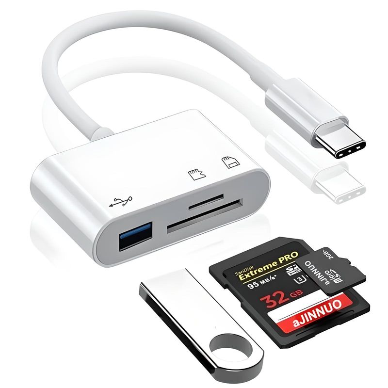 GENERICO - Lector De Tarjetas Sd / Tf 2 En 1 Usb Y Usb-c Otg
