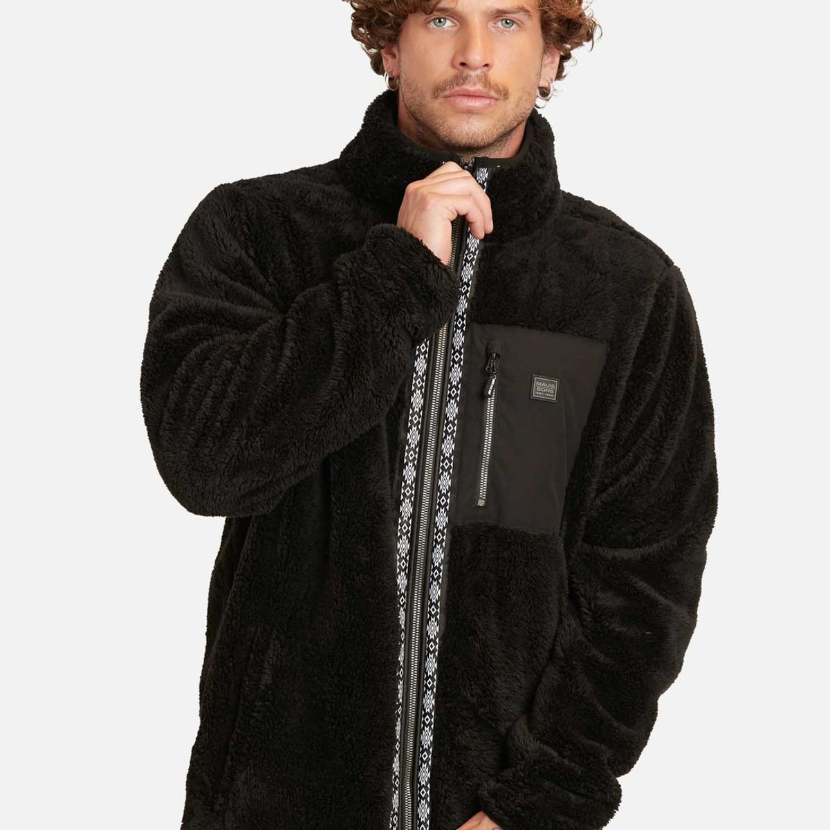 MAUI AND SONS - Poleron Chiporro Unfreezy Neck Negro Hombre Maui And Sons