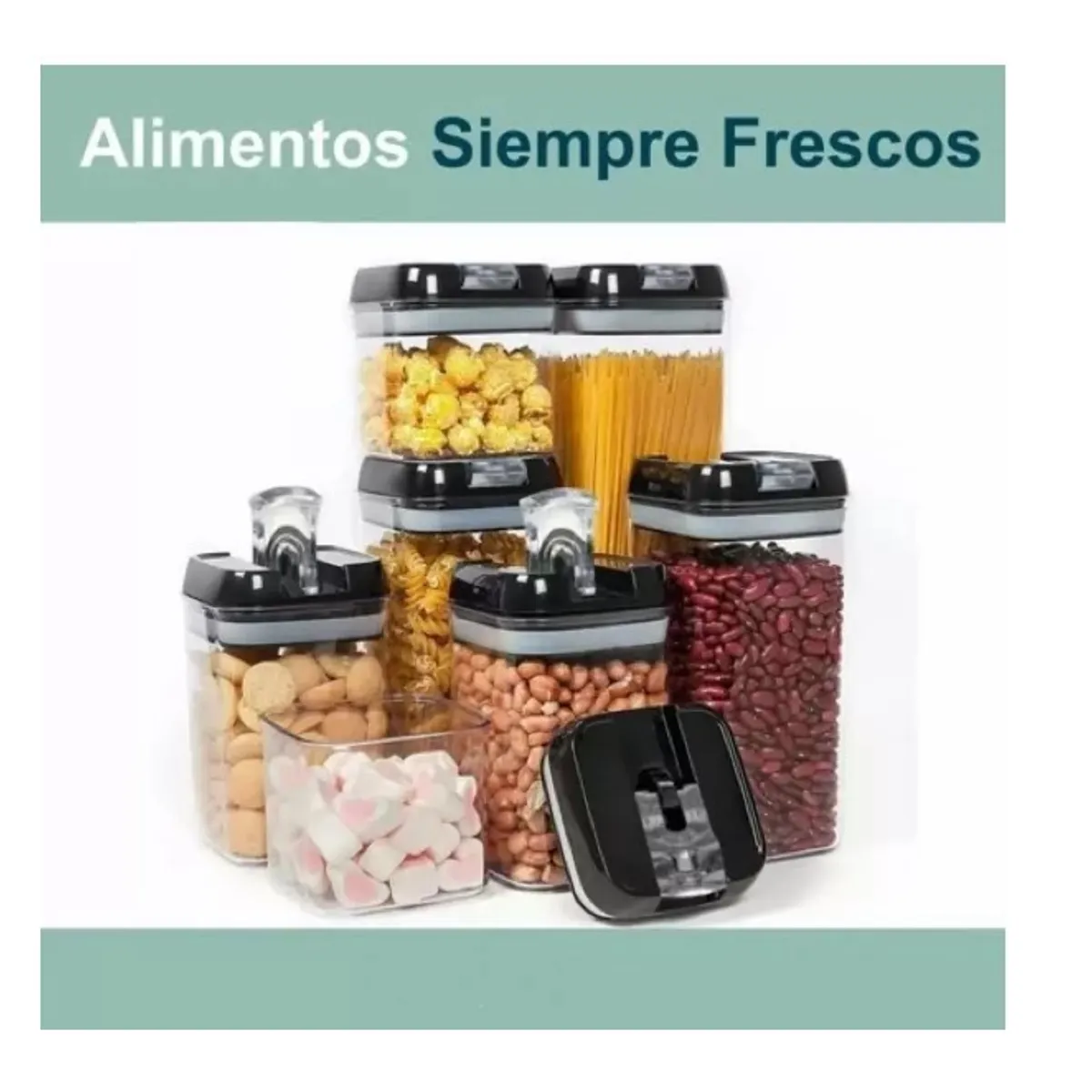 GENERICO - Set De 7 Contenedores Herméticos Cierre Facil