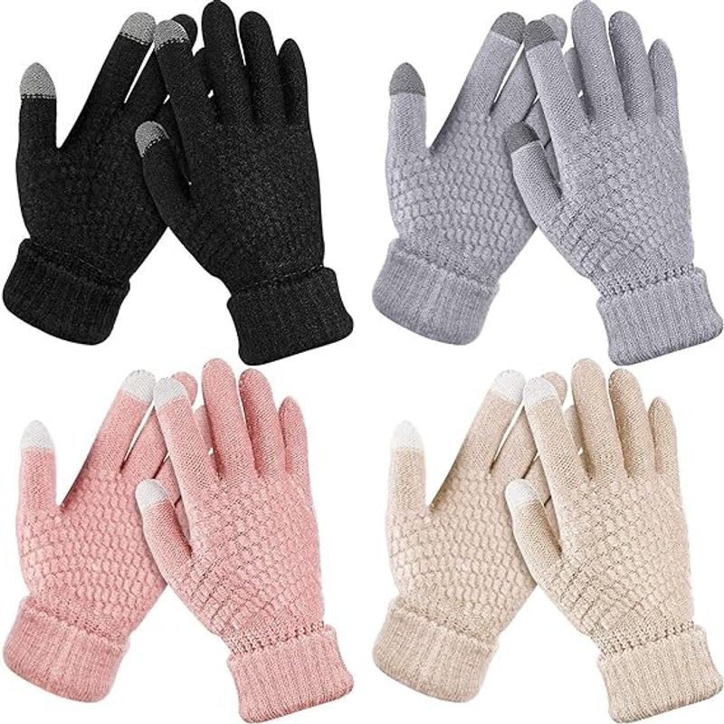 LUKOVEE - Guantes De Invierno Pantalla Táctil Antideslizante 4 Pares