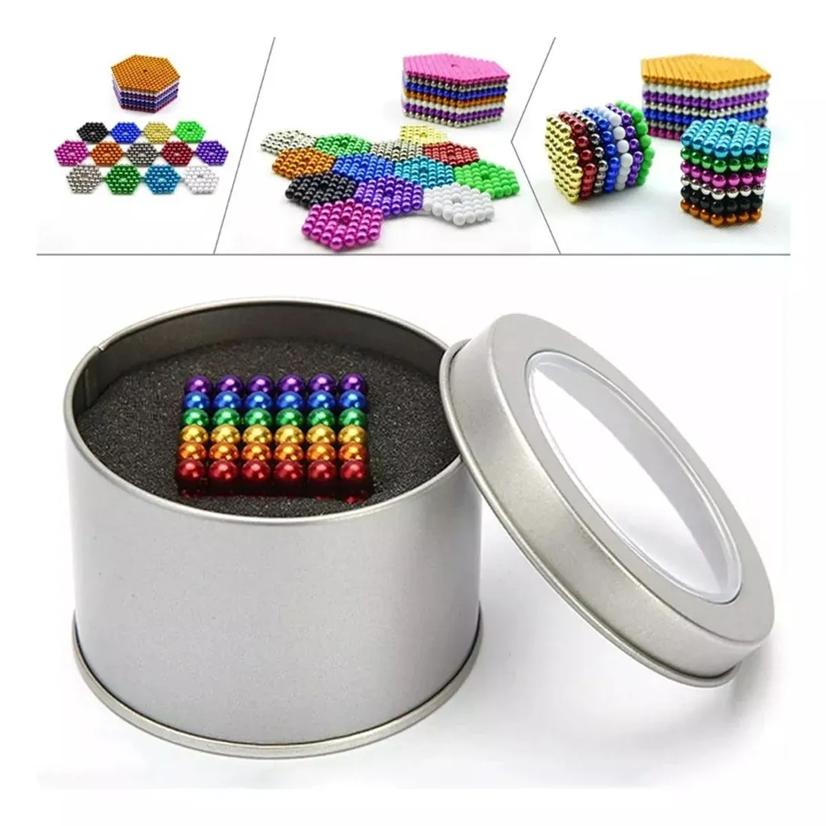 KUANGYE - Juego Antiestrés 216 Unids/caja Imanes 3 Mm Rompecabezas Neo