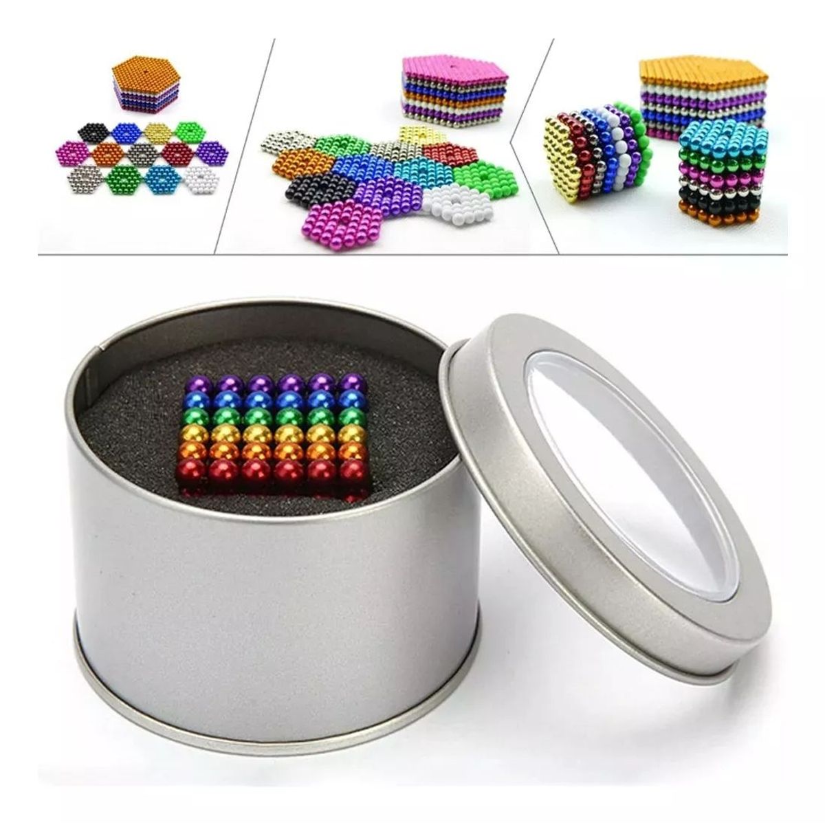 KUANGYE - Juego Antiestrés 216 Unids/caja Imanes 3 Mm Rompecabezas Neo