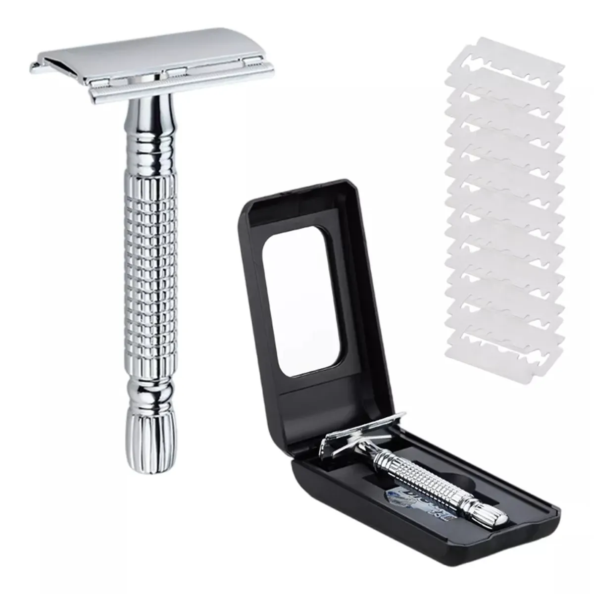 KUANGYE - Máquina De Afeitar Acero Inoxidable Doble Filo