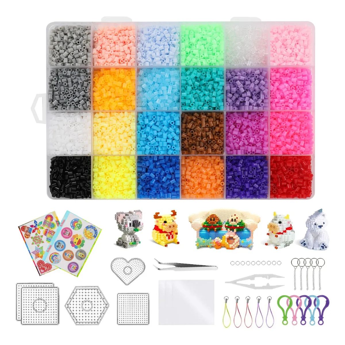 LUKOVEE - Pack Hama Beads 2.6mm 10000pcs 24 Color Y Accesorios