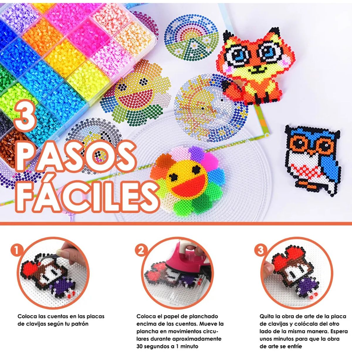 LUKOVEE - Pack Hama Beads 2.6mm 10000pcs 24 Color Y Accesorios