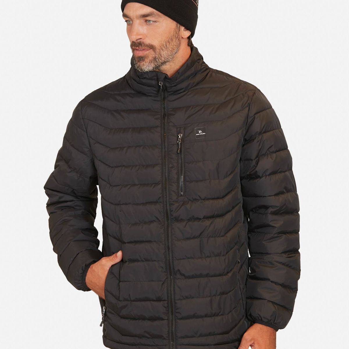 RIP CURL - Parka Puffa Kailua Negro Hombre Rip Curl