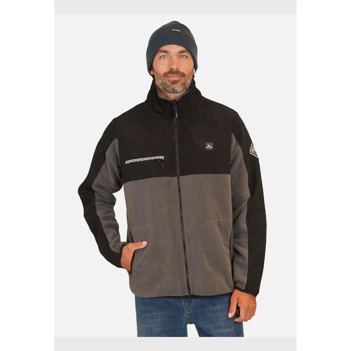 RIP CURL - Poleron Micropolar Tilo Gris Hombre Rip Curl