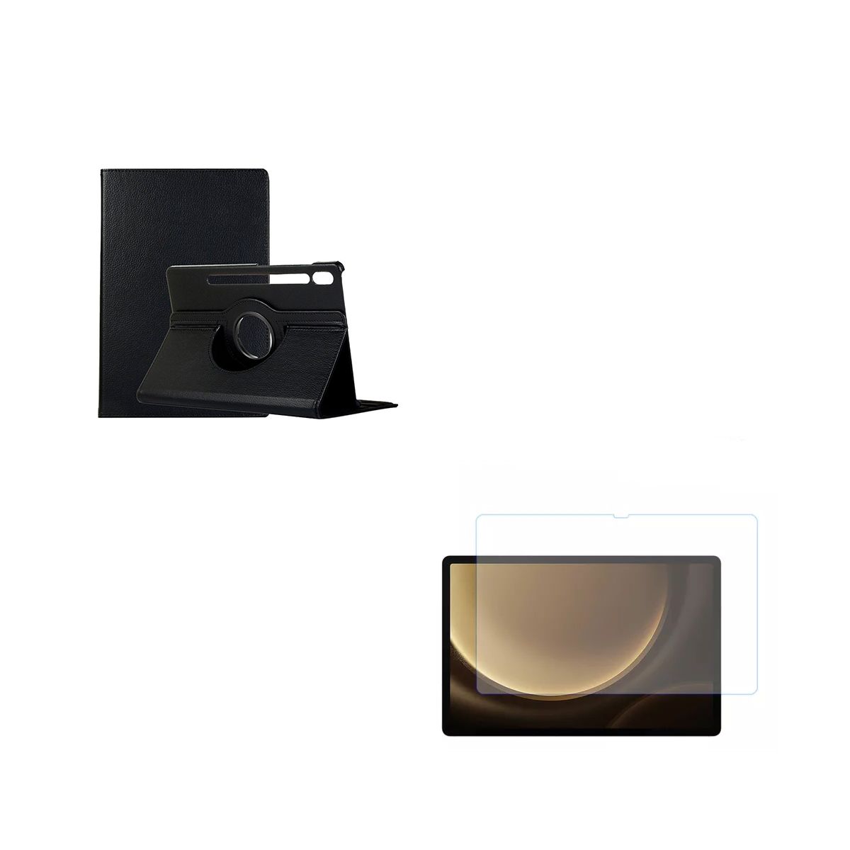 JOIGO - Funda Giratoria Para Samsung S9 Plus Lamina Vidrio Negro.