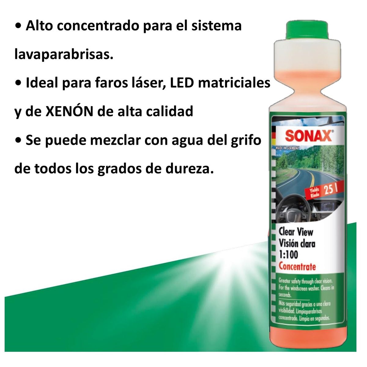 SONAX - Limpiaparabrisas Concentrado SONAX Visión Clara 250 ML