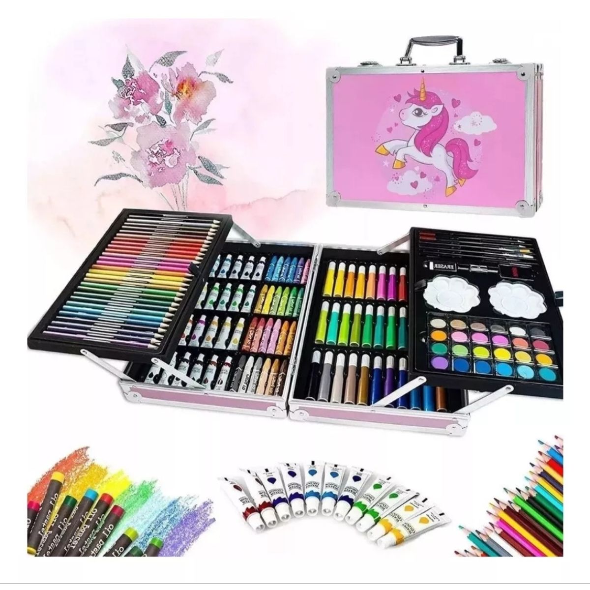 GENERICO - Set 145 Lapices De Color Lapices Colores Maleta Escolar