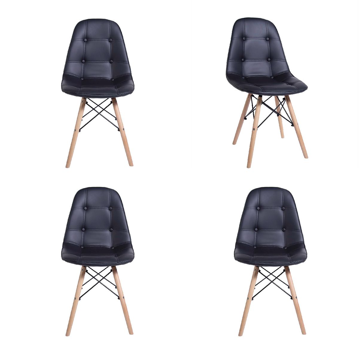 WHITE MARKET - Pack x 4 Sillas Eames acolchada