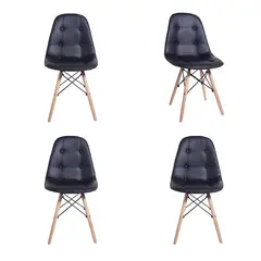 WHITE MARKET - Pack x 4 Sillas Eames acolchada